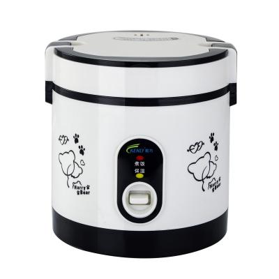 China Black And White Plastic Shell With Lovely Design Mini Rice Cooker Portable Electric Pressure Cooker XS05 Wholesale Rice Cooker for sale