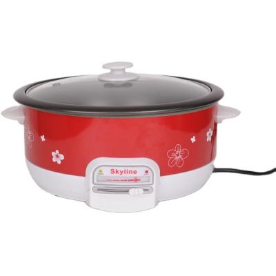 China Hot Selling Electric Cooking Hot Pot Pan Heath Indoor 1300w Household Multifunctional 2 in 1 Electric BBQ Hot Pot for sale