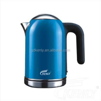 China 360 Degree Shinning Blue Base 1.7L Stainless Steel Rotation Electric Kettle With CB Certificate for sale