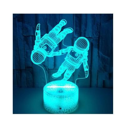 China New Fashional Astronaut Colorful 3d Light Creative Touch 16 Color Remote Control Table Lamp 3d Night Light for sale