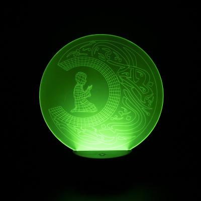 China High Quality Fashional Ramadan Gift 3D Desk Lamp USB Rechargeable Night Light for sale