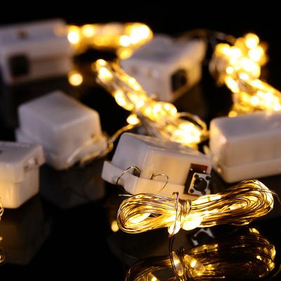 China Fashional 1 Meter 10LED Button Battery Copper Wiring String Light Electric Garland Wedding Party Festivals Decoration for sale