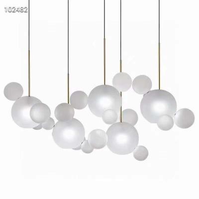 China Modern Modern Frosted Glass Bolle Ceiling Suspension Light Fixture for sale