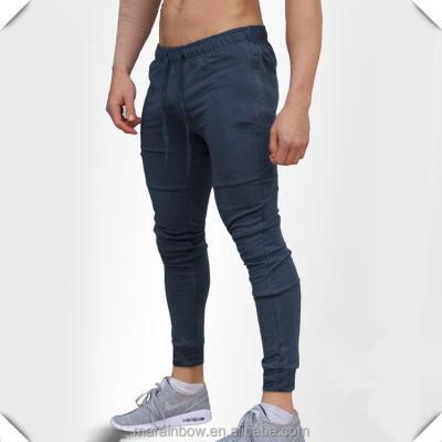 China Hot Selling Anti-pilling Casual Sports Bodybuilding Men's Sweatpants Skinny Jogger Pants Tapered Navy Wholesale Gray Plain Joggers Joggers for sale