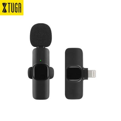 China Portable External Lavalier Mini Lapel Recording Mic Live Streaming Lavalier Wireless Microphone For IOS Phone for sale