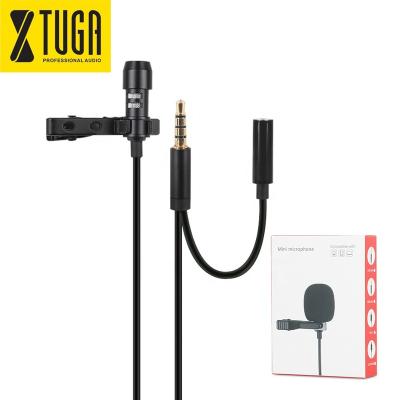 China Mini Professional Singing Portable Dual Cable 3 Meter 3.5mm Podcast Broadcast Lapel Jack Clip Mini MIC Lavalier Microphone for sale