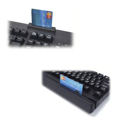 China Premium Membrane USB Conventional Card Reader Keyboard with Magnetic Stripe Card Reader and Smart Card Reader for sale