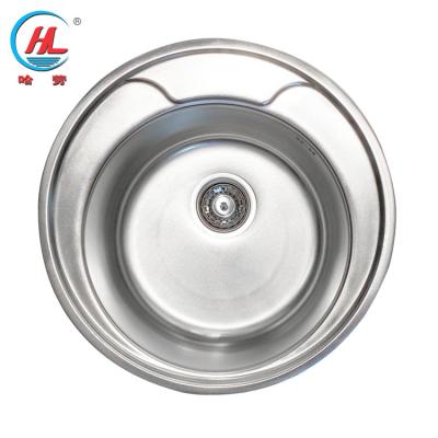 China Without Faucet First Class Food Grade Stainless Steel Round Single Bowl Kitchen Sink For Restaurant for sale