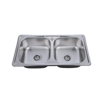 China Without Faucet Design Perfect Overflow Hole Deodorizer Undermount Pull Down Double Bowl Kitchen Sink for sale