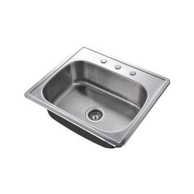 China Faucetless Good Deal High Class One Piece Stainless Sinks Custom Single Bowl Topmount Kitchen Sinks for sale