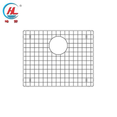 China Without Faucet Factory Supply Kitchen Sink Grid Stainless Steel Wire Sink Bottom Grid With Drain Hole for sale