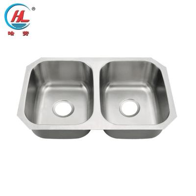 China Wholesale Without Faucet Stainless Steel Bathroom Kitchen Vanity Basin Sink Undermount Double Sink for sale