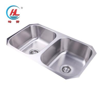 China Tapless Double Compartment Customized High Quality Kitchen Sink For Restaurant for sale