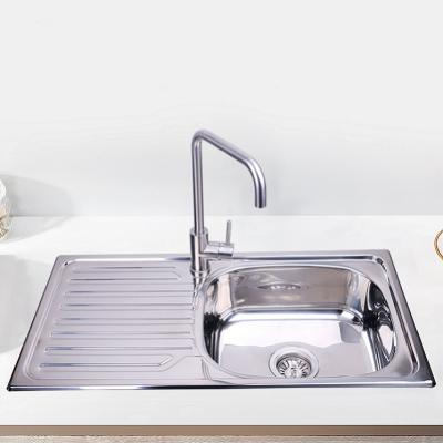 China Without Faucet Hot Selling Outdoor Lavatory Sinks Single Bowl 304 Stainless Steel Kitchen Sink for sale