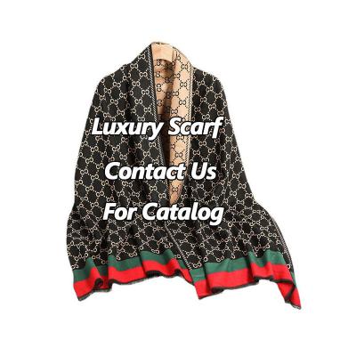 China Cotton 2022 Hot Sale Designer Female High Quality Scarf Classic Pattern Soft Ladies Scarves Woolen Luxury Knitted Scarf For Women for sale