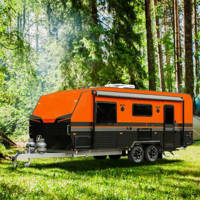 China Travel trailer Ecocampor 21ft rv caravan offroad camper trailer with outdoor kitchen and bathroom for sale for sale