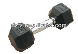 China High Quality Steel With New Style Fitness Rubber HexDumbbell / TZ-3001 Rubber Equipment for sale