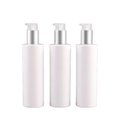 China Non Spill White 200ml PET Cylinder Shampoo Bottle Lotion Bottle for sale