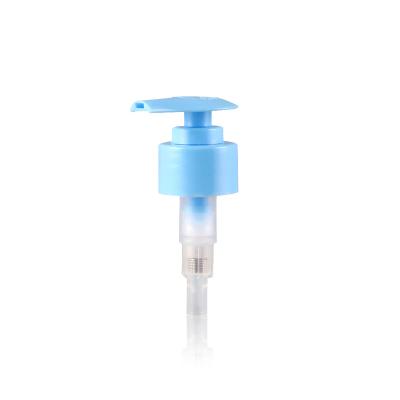 China Non Flip 28mm Spring Out Blue Plastic Dispenser Pump For Shampoo for sale