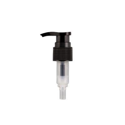 China Non Spill 2CC Black PP Plastic Ribbed External Spring Screw Lock Lotion Pump 24/410 for sale