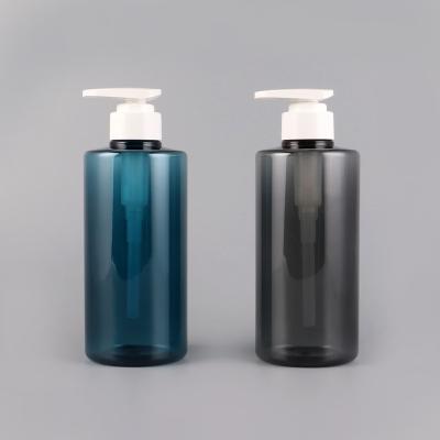 China BEAUTY PACKING Luxury Light Blue , Gray Shampoo Bottle Packaging Soap Bottle 500ml for sale