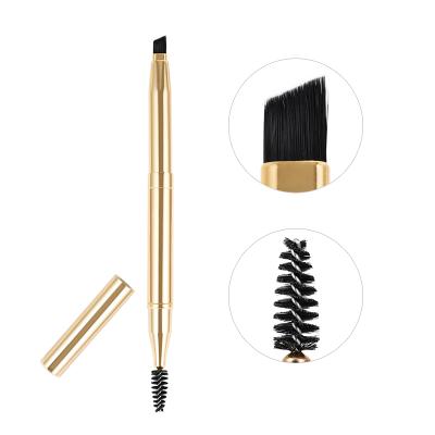 China Angular Blush Double Sided Retractable Eyebrow Brush Travel Eyelash Makeup Brush for sale