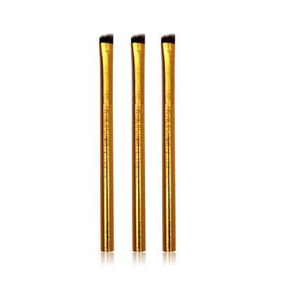 China Angular Blush Gold Makeup Eyebrow Brush Cosmetic Eyebrow Brush with Wire Ferrule and Handle for sale