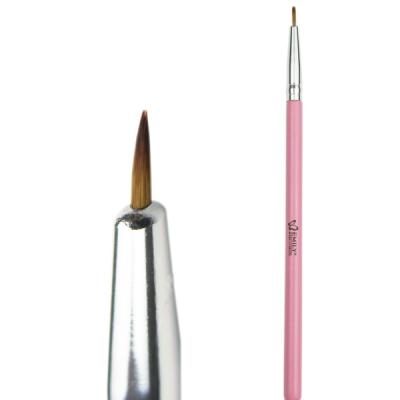 China Angular Blush Pink Wooden Handle Cosmetic Eyeliner Brush , Ultra Fine Eyeliner Brush for sale