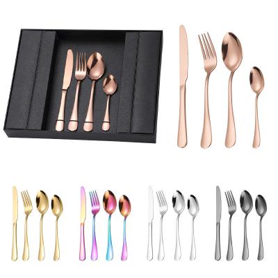 China 16 PCS Stainless Steel Flatware Viable CLASSIC Cutlery Set Party Gifts Wholesale Customized Tableware For Dinner for sale