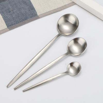 China Eamosy Custom Wholesale Coffee Spoon Ice Cream Spoon Dinner Spoon Business Viable Elegant Classic Silver Tableware Gloden for sale