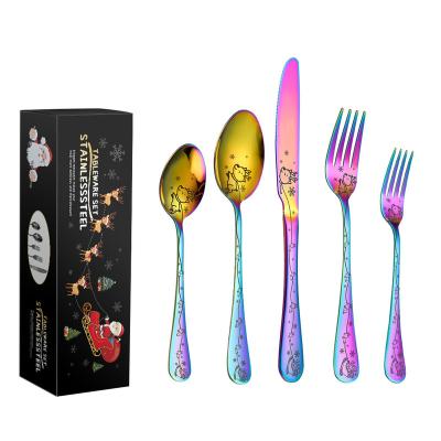 China Christmas Gift 20 PCS Stainless Steel Flatware Viable CLASSIC Cutlery Set Party Gifts Wholesale Customized Tableware for sale