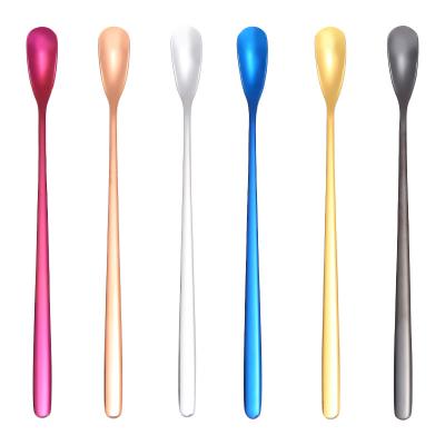 China New Stocked DESIGHN COCKTAIL STICKS Stainless Steel Teaspoons Dessert SPOONS Wholesale Customized Gifts for sale