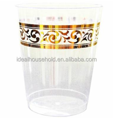 China FOOD GRADE Easy PS Party Decor Crystal 10 oz Gold Plastic Tumblers for sale