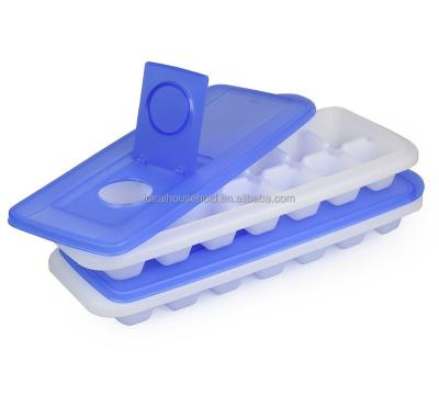 China Sustainable Easy Release No Spill Ice Cube Tray With Removable Cover, Stackable, Compact, Odorless Ice Cube Tray for sale