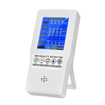 China Indoor ABS Air Quality Detector PM2.5 Data Logger Air Monitor with Temperature RH Humidity and PM2.5 Detector White for sale