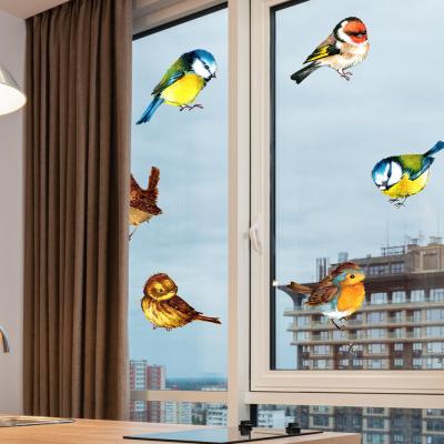 China Custom Waterproof+Eco-friendly Easy Removable Transparent Skin Vinyl Birds Static Cling Window Sticker for sale