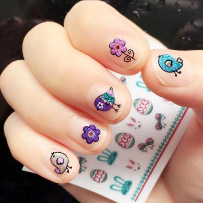 China Non Toixc Cute Colorful Cartoon 3D Glitter Nail Stickers For Kids for sale