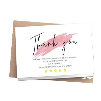 China Europe Logo Printing White 250gsm 300gsm Gold Foil Luxury Elegant Custom Greeting Card Thank You Card Custom With Logo Envelopes for sale