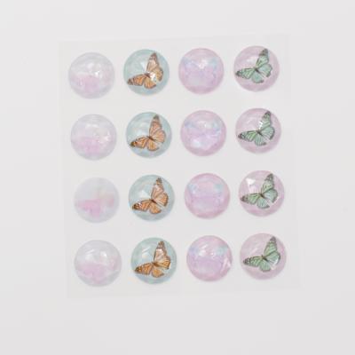 China Wholesale Waterproof+Eco-friendly DIY 3d Butterfly Bling Gem Crystal Round Shape Diamond Rhinestone Waterproof Sticker for sale