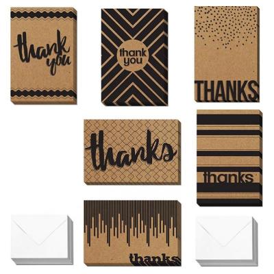 China Africa Custom Kraft Thank You Cards With Envelopes Mens Custom Gold Foil Dots Thank You Cards With Envelopes Blank Note Cards For Us for sale