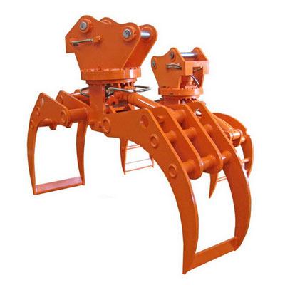 China 2022 Servicable Hydraulic 360 degree rotating mini Rotating Grapple wooden Grapples For 7 To 11 Ton small size Excavators for sale