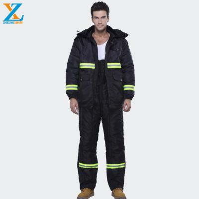 China Customized High Visibility Winter Coveralls Winter Safty Work Suit Cold Room Storage Coveralls Custom Made Freezer Jacket For Automobile Uniforms For Men for sale