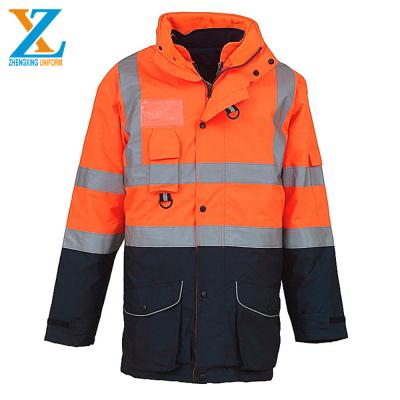 China 300D Polyester Waterproof Bachelorette Hi Strength Rain Coat Safety Jacket 300D Polyester Oxford With PU Coating Fabric With Logo And Inner Fleece for sale