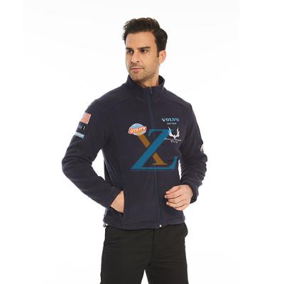 China OEM Classic Anti-pilling Men's Front Polar Fleece Jacket With Custom Embroidery Logos for sale