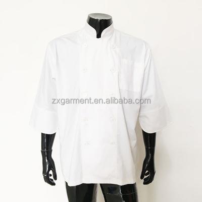 China restaurant & bar restaurant & Bar Work Uniform Chef 3/4 Sleeve Breathable White Jacket for sale