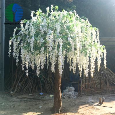 China Artificial Tree Wedding Decoration White Flower Wisteria Tree Indoor/Outdoor Decoration for sale