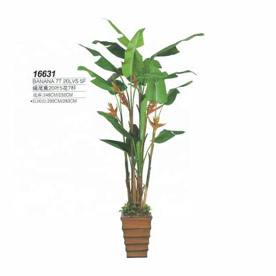 China Plastic Artificial Metallic Potted Heliconia Banana Tree Plants for sale