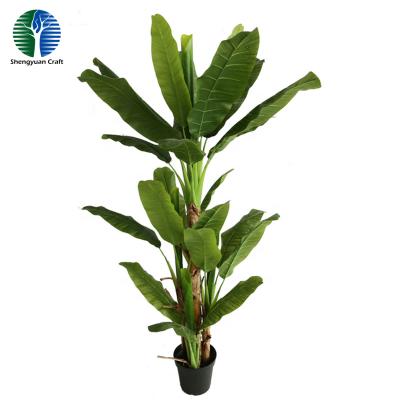 China Plastic Indoor Decorative Artificial Banana Bonsai Potted Plant for sale