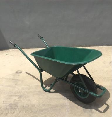 China Europe hot selling plastic garden wheelbarrow WB6414P with pneumatic wheel 4.00-8 for sale