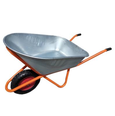 China Factory direct export heavy duty wheelbarrow tray 100L big wheel outdoor and farm wheelbarrow with cheap price for sale